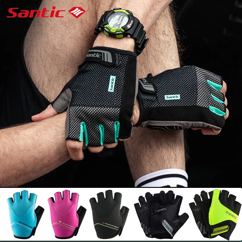 

SANTIC Men Women profession Cycling Gloves Half Finger Road Bike Cycle Gloves Breathable Anti-Slip MTB Bicycle Glove Shockproof
