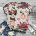 Футболка в стиле Харадзюку, женские топы, летние сексуальные женские футболки с милым принтом кота, Свободный Топ с коротким рукавом, футболка, женские футболки