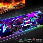Большой коврик для мыши XGZ с RGB-подсветкой, черный, с застежкой по краю, в стиле аниме, в стиле хип-хоп, сестра, компьютерный стол, резиновый, нескользящий, 900x400  800x300