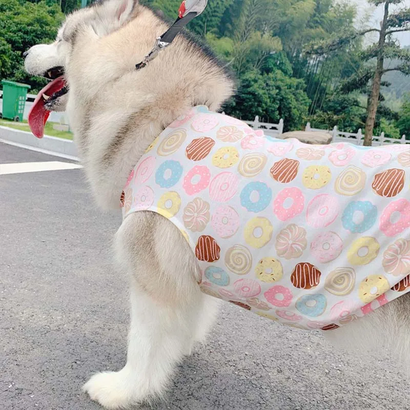 Летняя одежда для собак хлопковая домашних животных костюм средних и больших