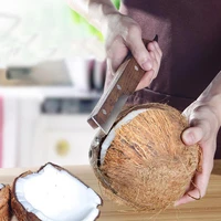 coconut opener fruit opener double ended coconut cutter wooden handlekitchen gadget fruit opener tool
