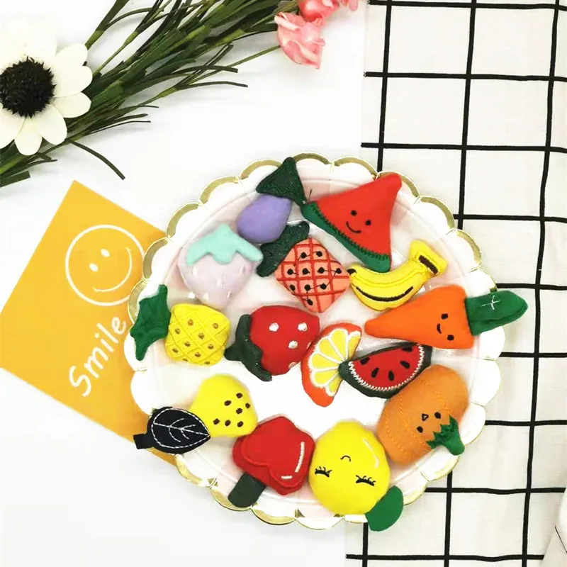 10 шт./лот Милая мультяшная Смешанная стильная кукла с фруктами мягкая аппликация