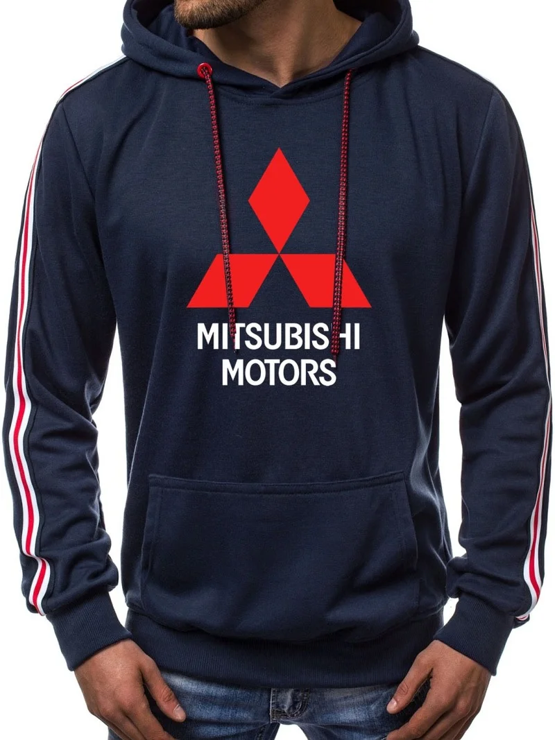 

Новая повседневная трендовая Мужская толстовка Mitsubishi с логотипом автомобиля, Высококачественная хлопковая однотонная мужская толстовка в...