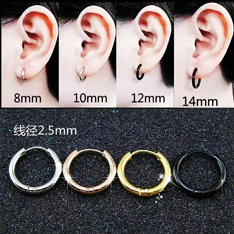 5 шт. гипоаллергенные серьги-кольца 8-20 мм из нержавеющей стали 316L - купить по