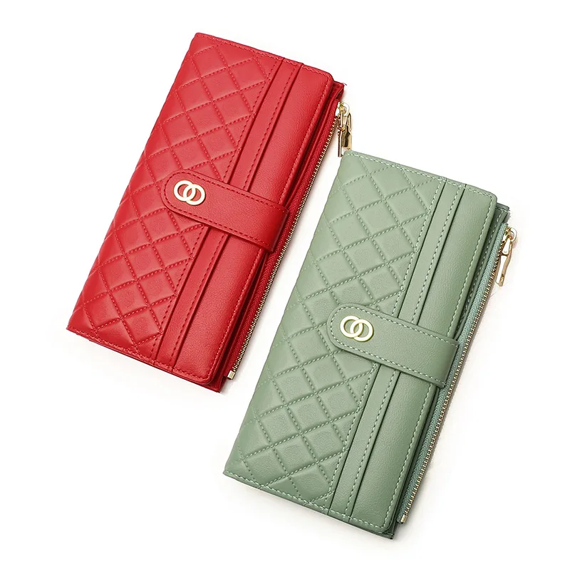 

Luxury Women's Purse 2021 New Multi-card Zipper Hundred Simple Multifunctional Diamond Long Clutch Bag