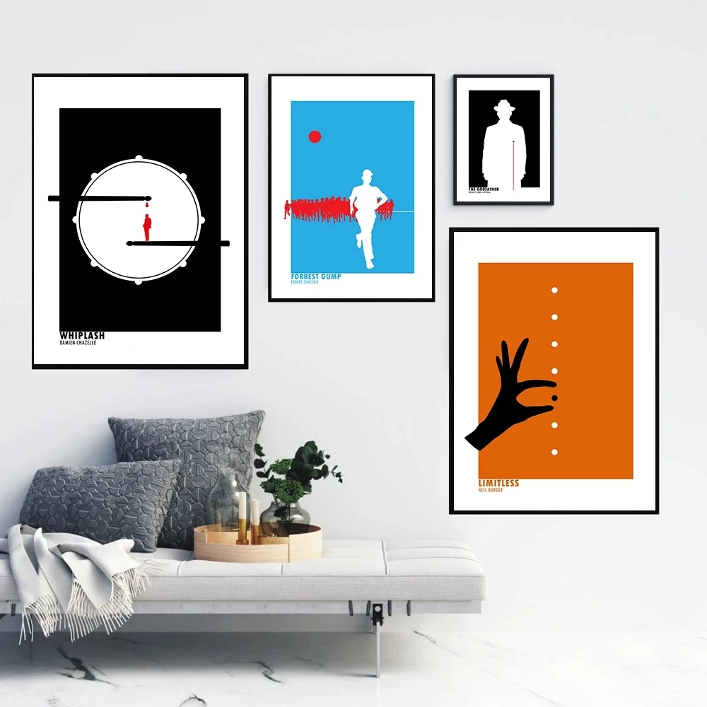 Черная абстрактная картина крестного отца плакат принты модная фантастика белая