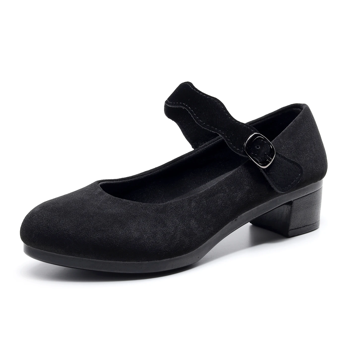 Women's Heels Shoes Women Ballet Female New Work Office Black Sweet Loafers Fashion Lace Velcro | Обувь