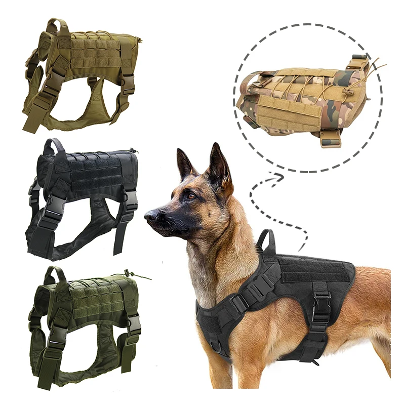 

Dog Harness Leash Metal Buckle German Shepherd For Large Dogs Military Training K9 Padded Quick Release Vest Dog Accessories