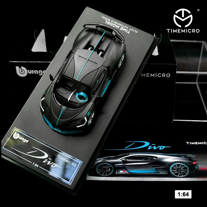 Bburago x TimeMicro 1:64 Bugatti Divo темно серый литая модель автомобиля|Наземный транспорт| |