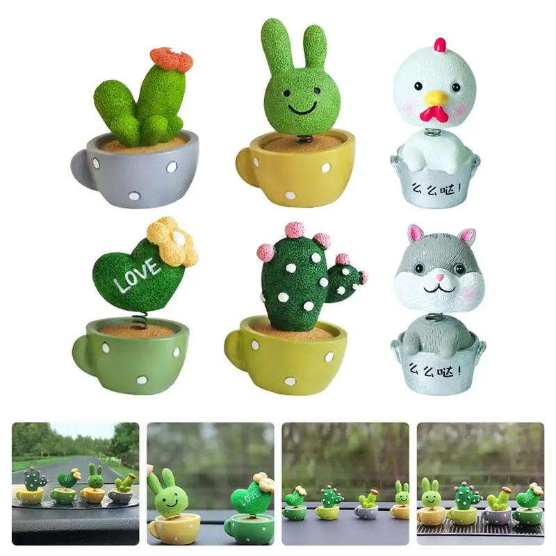 Adornos de resina Mini para coche, decoraciones creativas para bons&aacute;i, 6 uds.-2