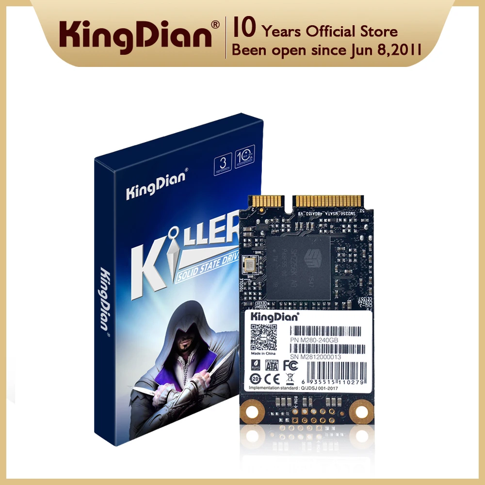 SSD-накопитель Kingdian mSATA 120 ГБ 240 480 ТБ Внутренний твердотельный накопитель для