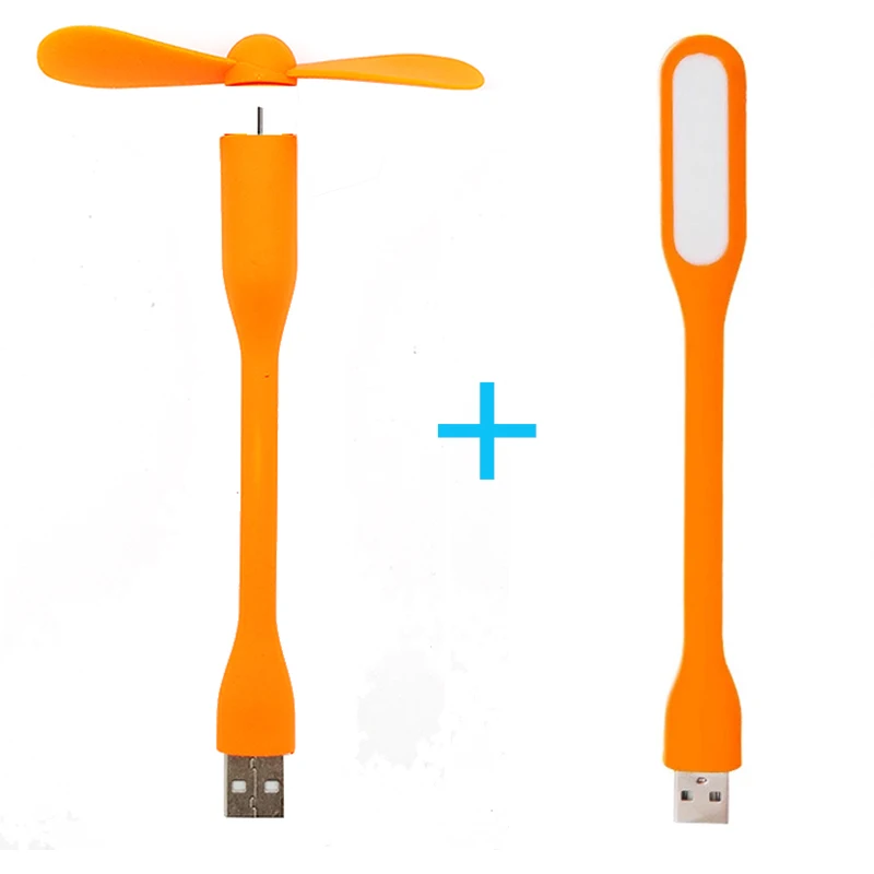 Горячая гибкий портативный съемный USB мини вентилятор и USB светодиодный светильник лампа для всех источников питания USB выход USB гаджеты - Цвет: Оранжевый