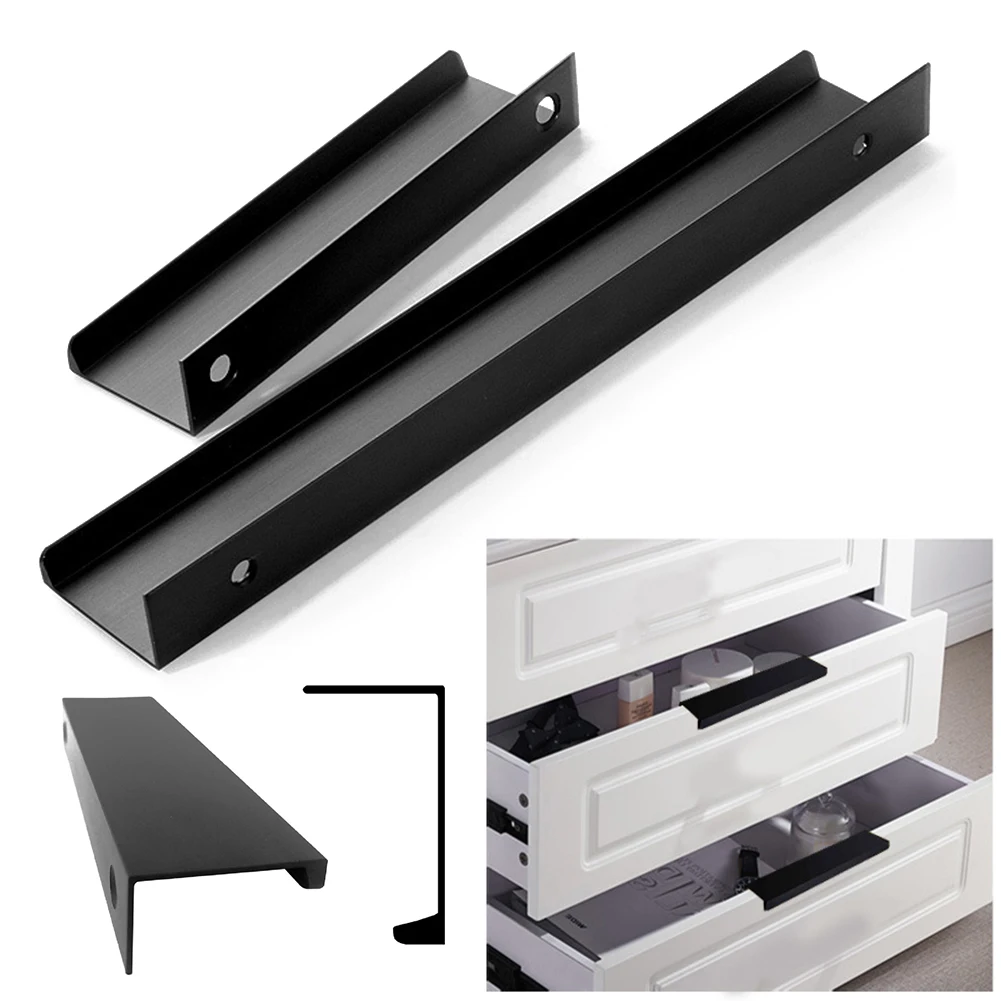 

Modern Black Perforated Cabinet Handle Aluminum Alloy Kitchen Cabinet Handle Drawer Handle Furniture Handle Bedroom Hardware