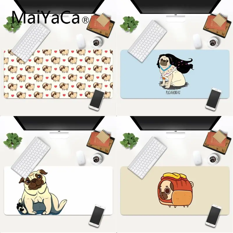 

MaiYaCa Your Own Mats Cute Cartoon Pug Rubber Pad to Mouse Game Gaming Mouse Pad Large Deak Mat 700x300mm for overwatch/cs go