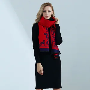Женский кашемировый шарф, толстый длинный кашемировый шарф с принтом, Осень-зима