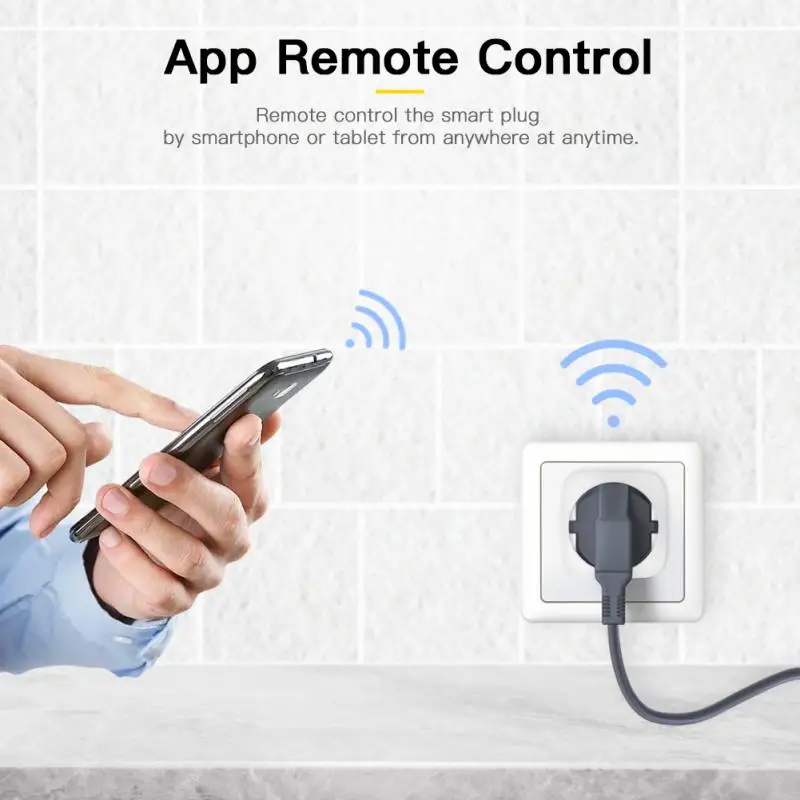 

WiFi Smart Plug Outlet Remote Control Power Plug Adapter Works With Alexa Google Home Smart Life/TUYA APP No Hub Required