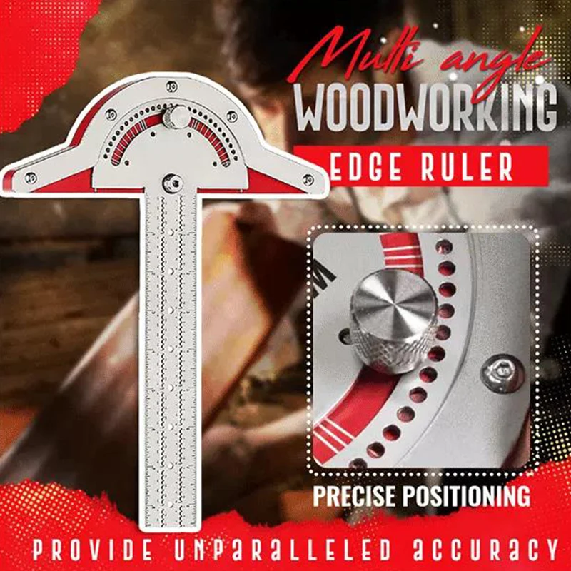 

1pcs Carpentry Protractor Measure Efficient Angle Measurement Tool Right Angle Measurement Stainless Steel Utility Tools
