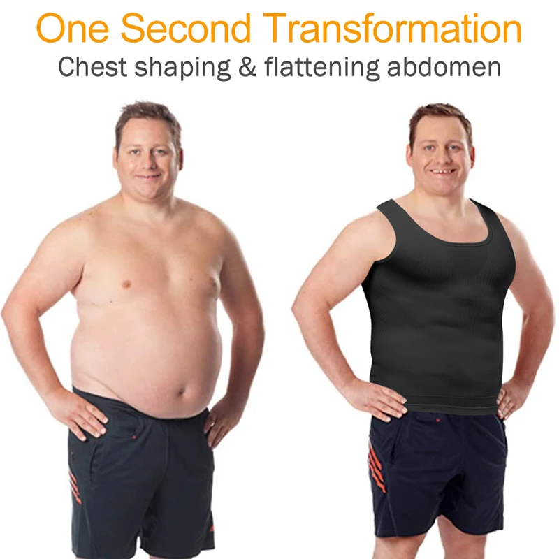 Мужской корсет для похудения майка компрессионная рубашка утягивающее белье