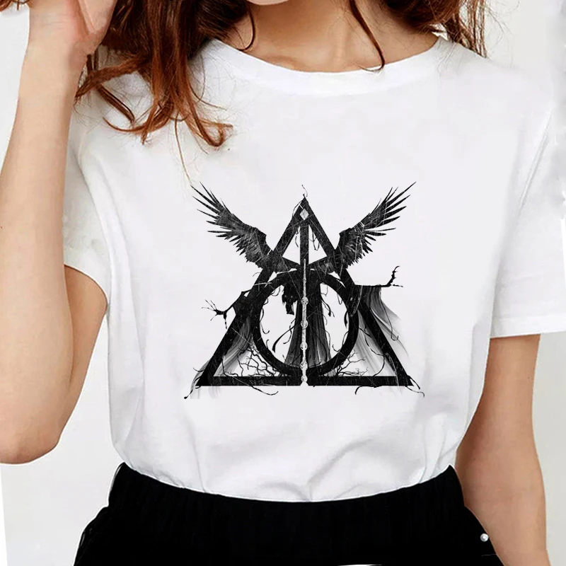 

Summer T-shirt New Fashion Three Brothers Tale Deathly Hallows Female T-shirt Funny T-shirts for Women Soft Cotton Casual Tops