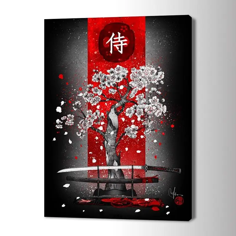 

Samurai Sword Under Cherry Blossom Art Posters and Prints Wall Art Canvas Paintings Pictures Living Room Home Decoration