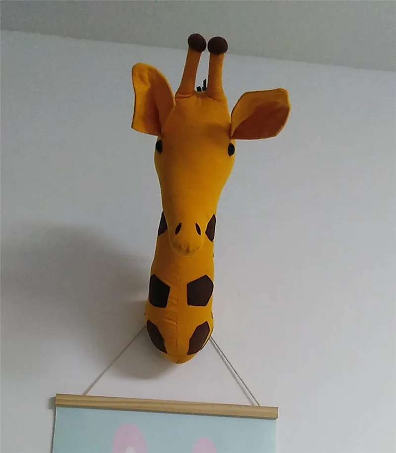 Giraffe Милый 3D золотая корона Лебедь настенный арт висячая девочка кукла Лебедь мягкая игрушка голова животного Настенный декор для детской комнаты подарок на день рождения - Цвет: Giraffe