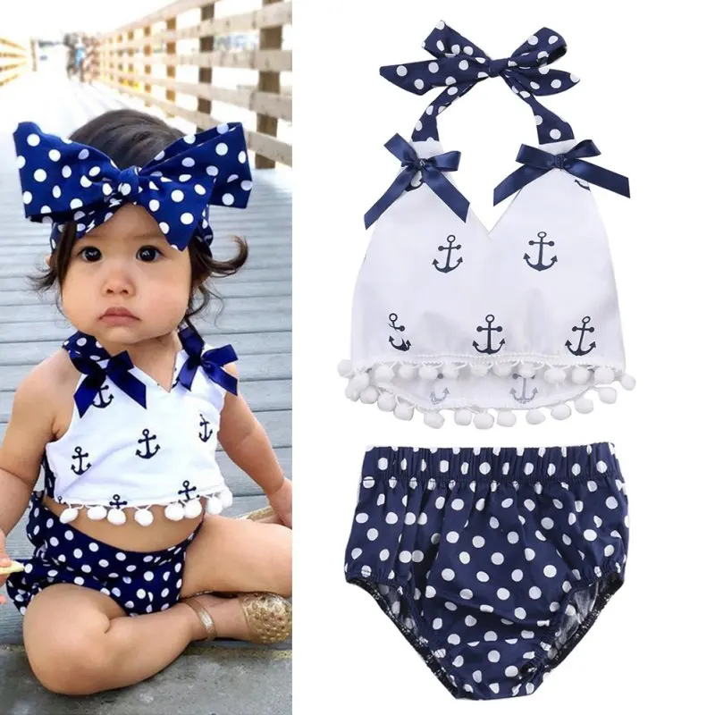 2020 летняя одежда для маленьких девочек топы рубашка шорты в горошек повязка на