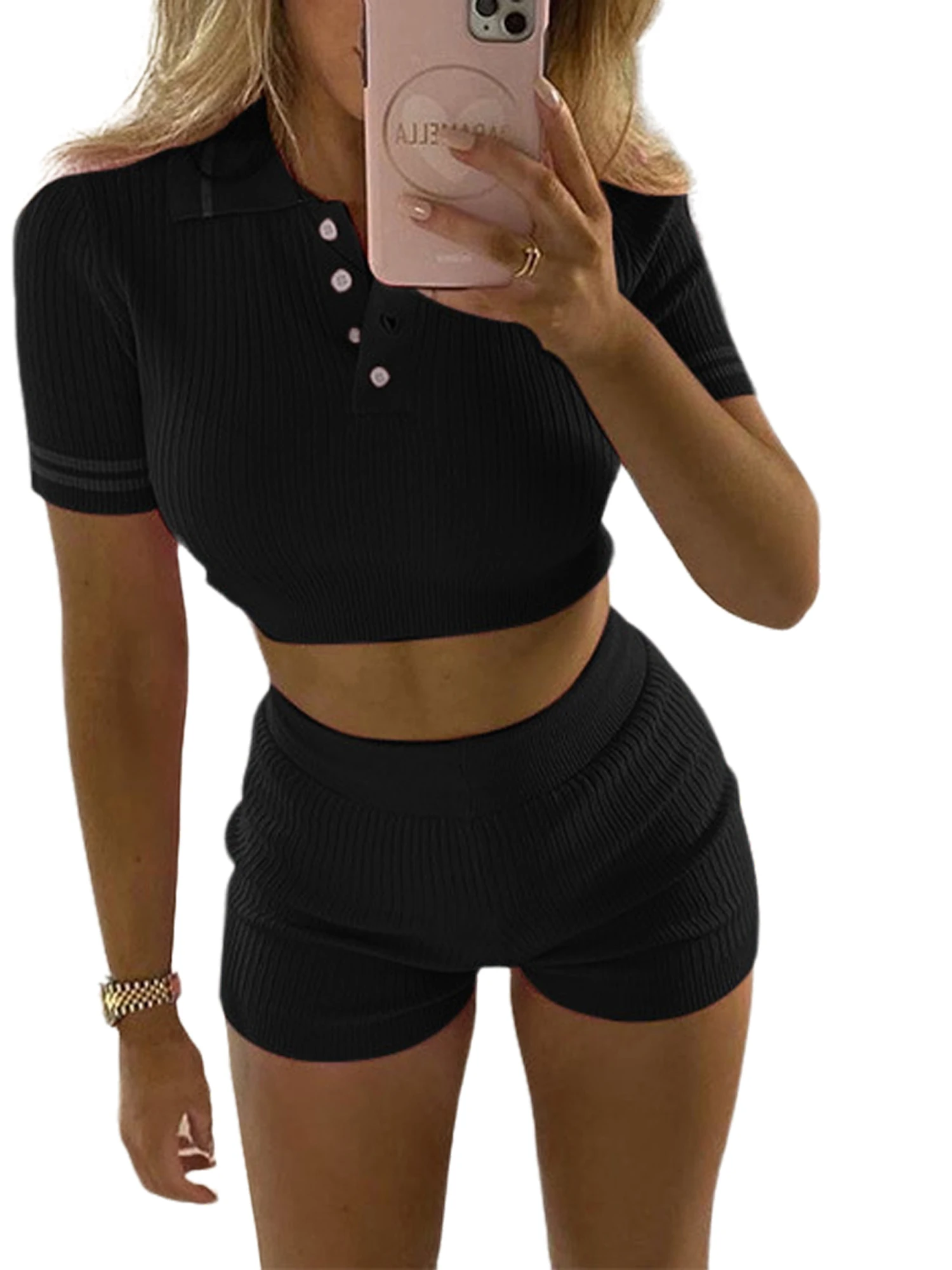 

Shorts for Women Clothing Solid Knitted Biker Bodycon Woman Shorts Street Fashion Sexy Slim Straight High Waisted Shorts