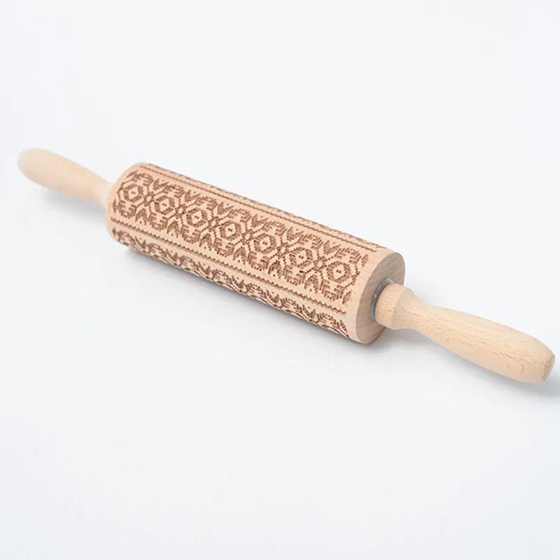 35 см лазерная гравировка Скалки бук материал экзотический узор для выпечки