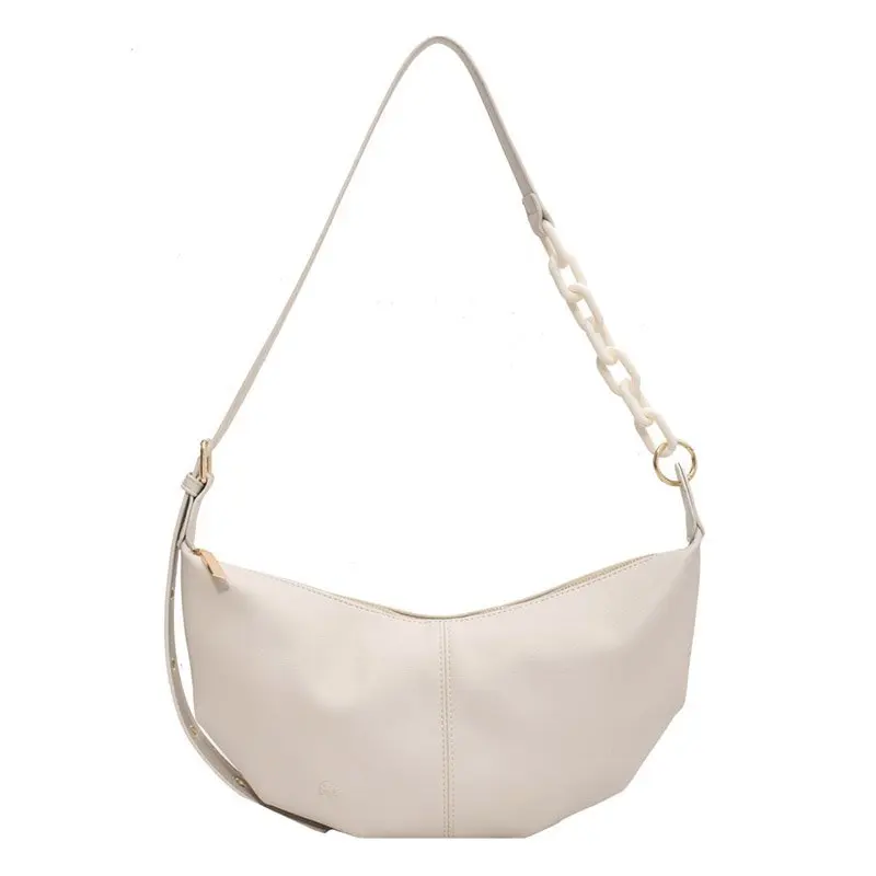 

Soft Leather Half Moon Satchels Leather Bags For Women 2021 New Lady Crossbody Totes Bag Female Capacity Casual Shoulder Bag