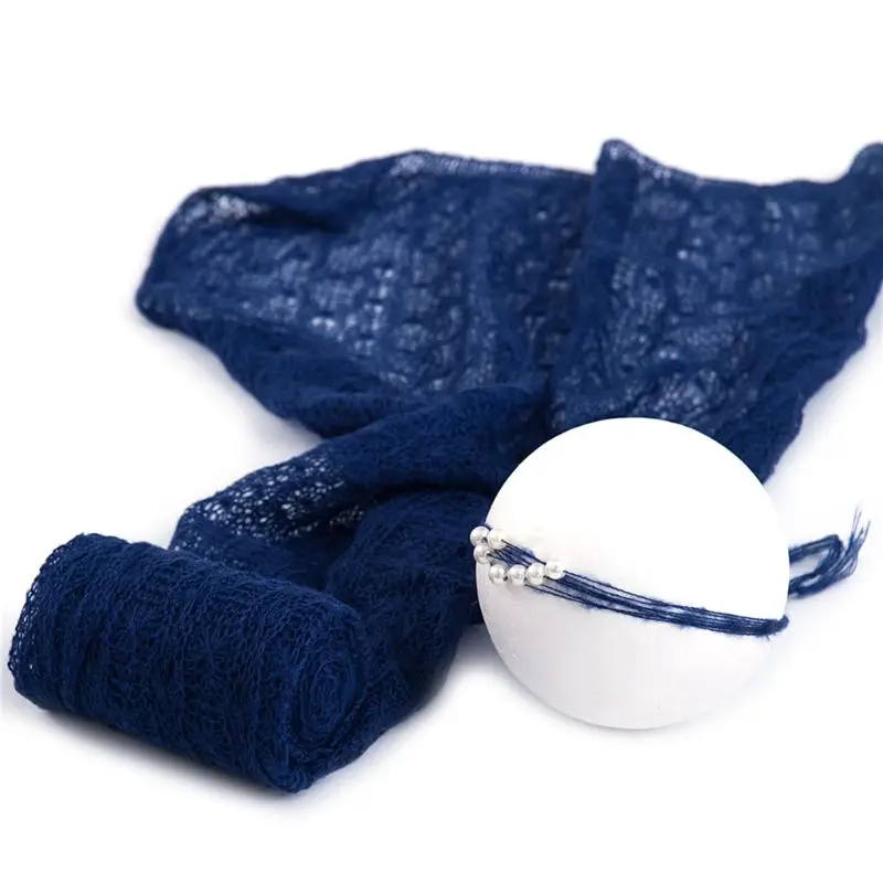 

2 Pcs/set Baby Photography Props Blanket Wraps Stretch Knit Wrap Photo Newborn Cloth Accessories Headdress 57BF