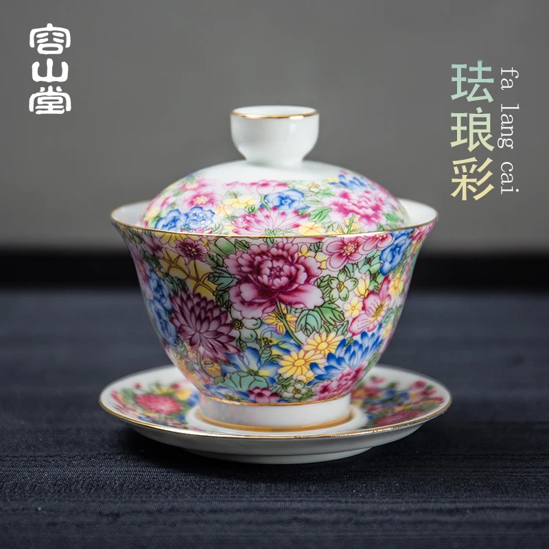 

Цветном рисунке или узоре цветная эмаль супница фарфоровые чайные чашки чашка и блюдце большой Костюм из 3-х предметов чайный набор кунг-фу