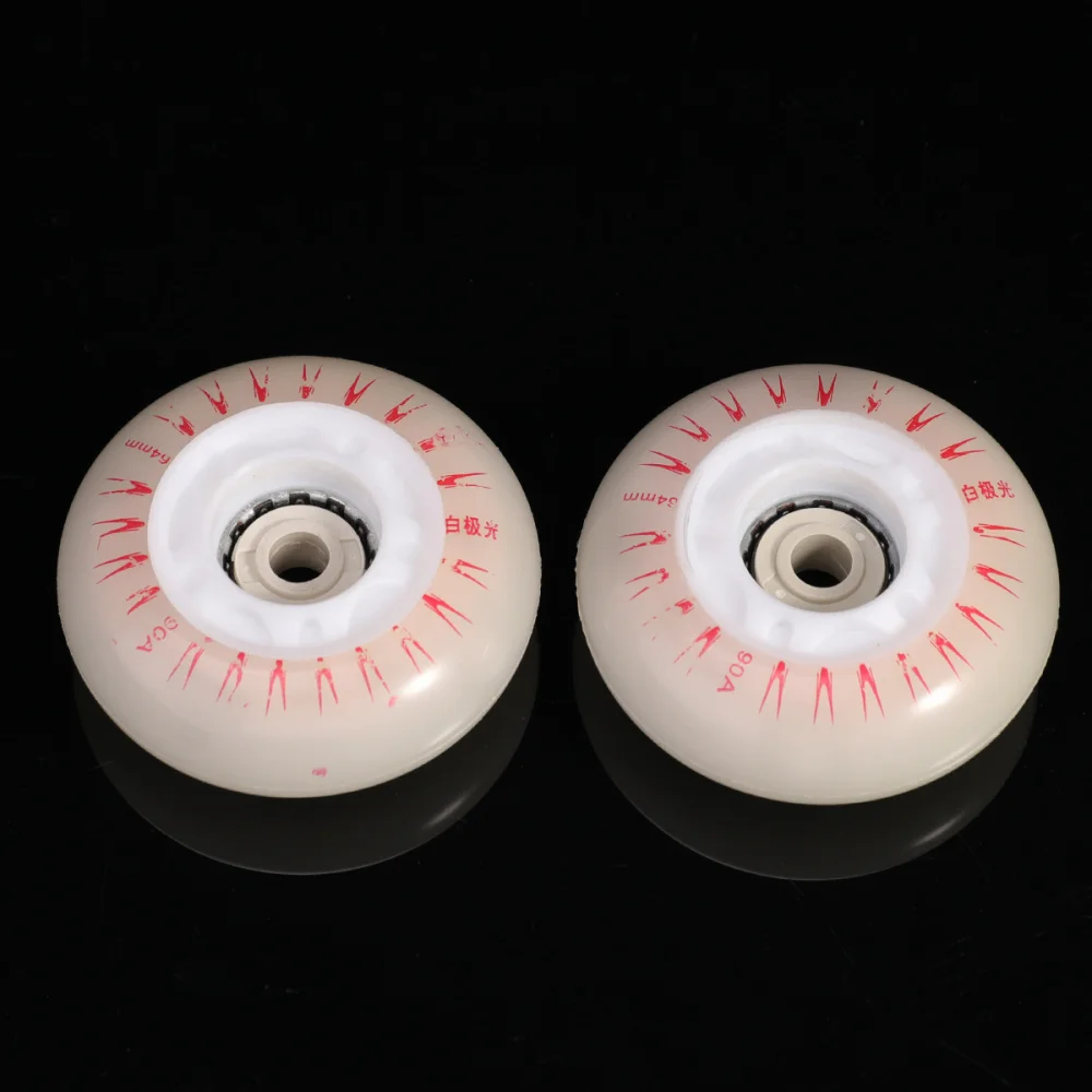 

4pcs Ice Skates Luminous Wheels PU Flashing Wheels Beautiful Decorative Ice Skates Luminous Wheels (Colorful Light 60mm, Without