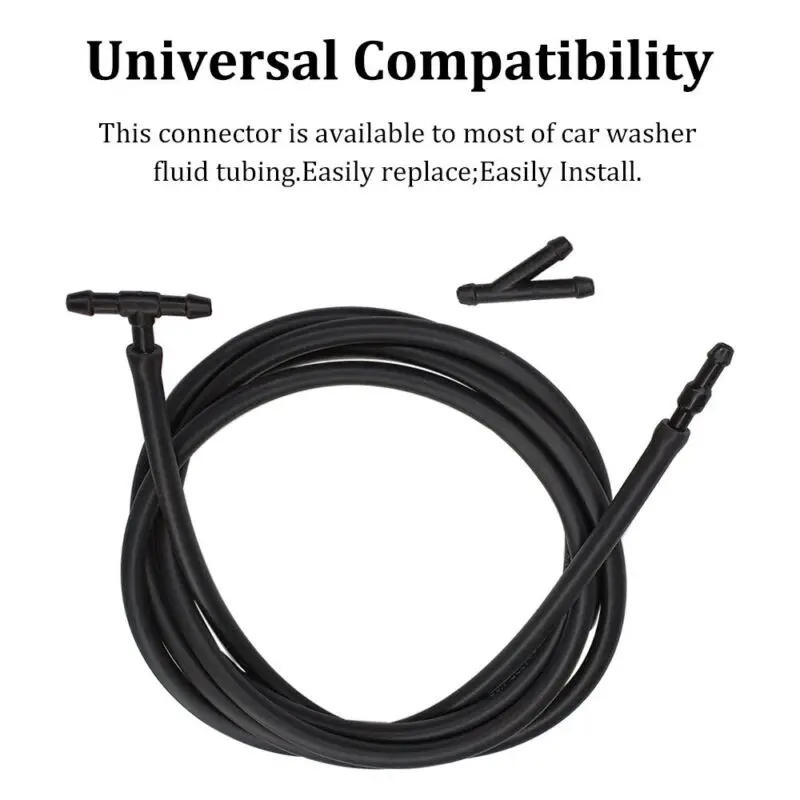 

Fittings Connector Hose Universal Washer Water Windshield Wiper Black Pipe