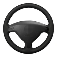 car steering wheel cover hand stitched black genuine leather for opel astra g 1998 2004 zafira a 1999