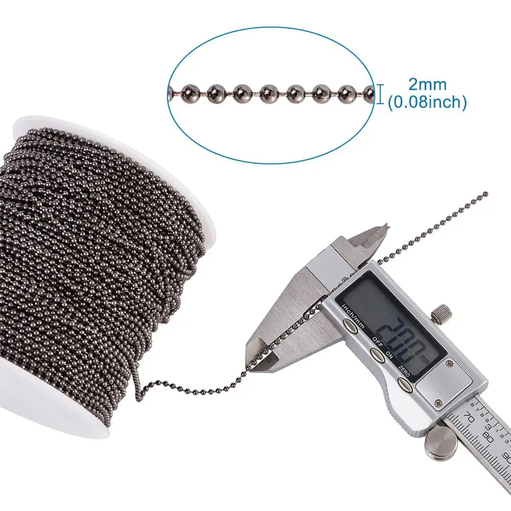 2 мм 100 м/рулон металлические шарики цепочки для изготовления украшений фурнитура