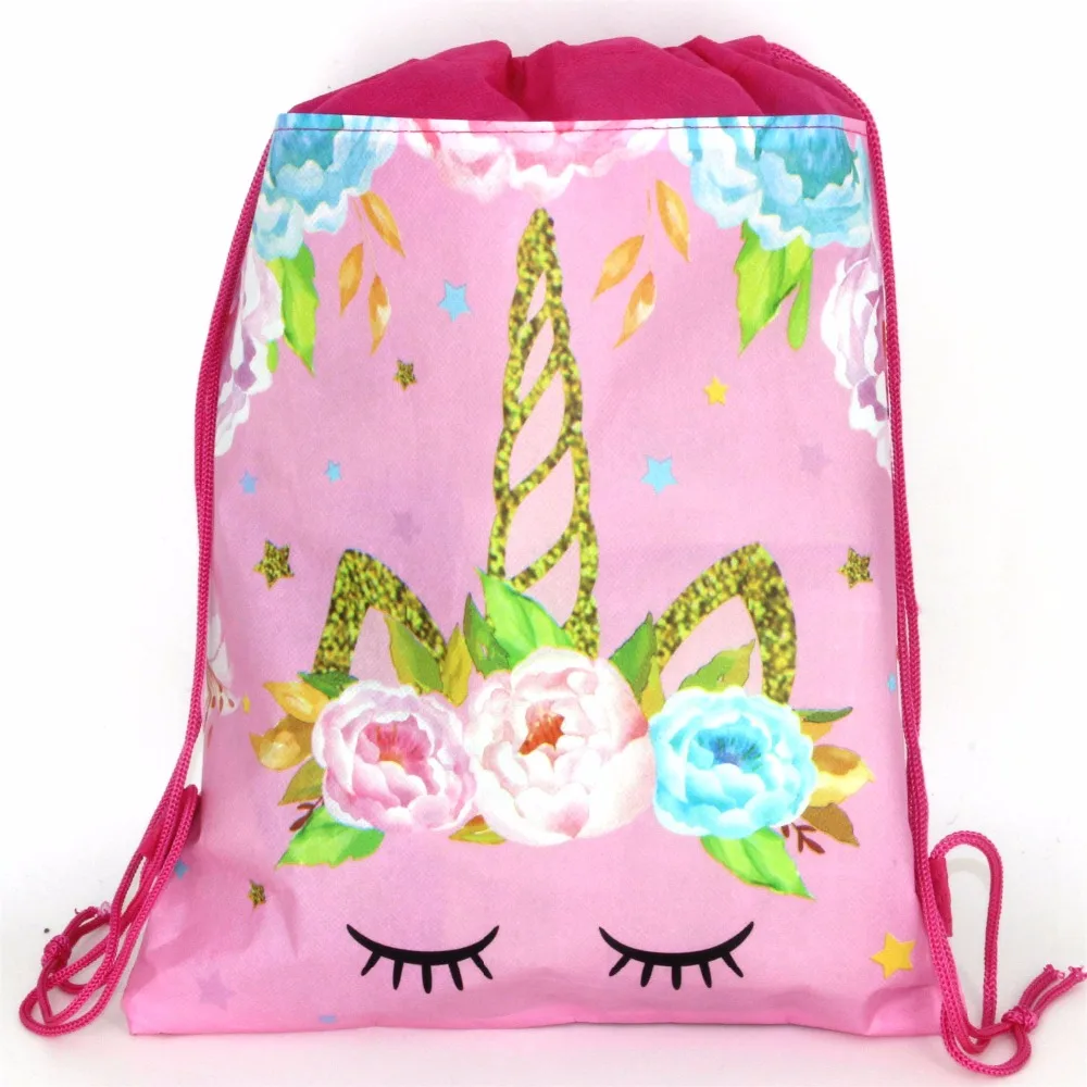 1 шт. Единорог Футбол Русалка нетканый Подарочный мешок на шнурке рюкзак для