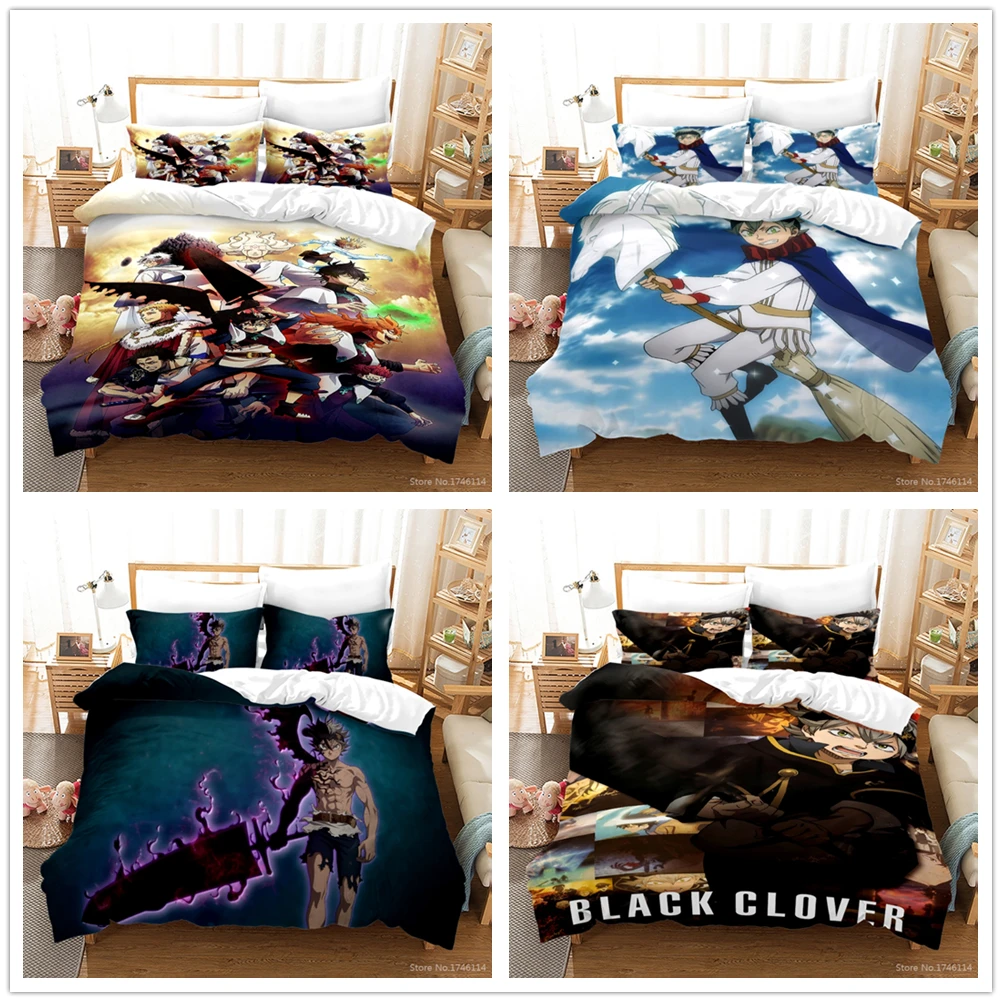Аниме Черный клевер 3D мультфильм печатных постельное белье близнец полный Queen