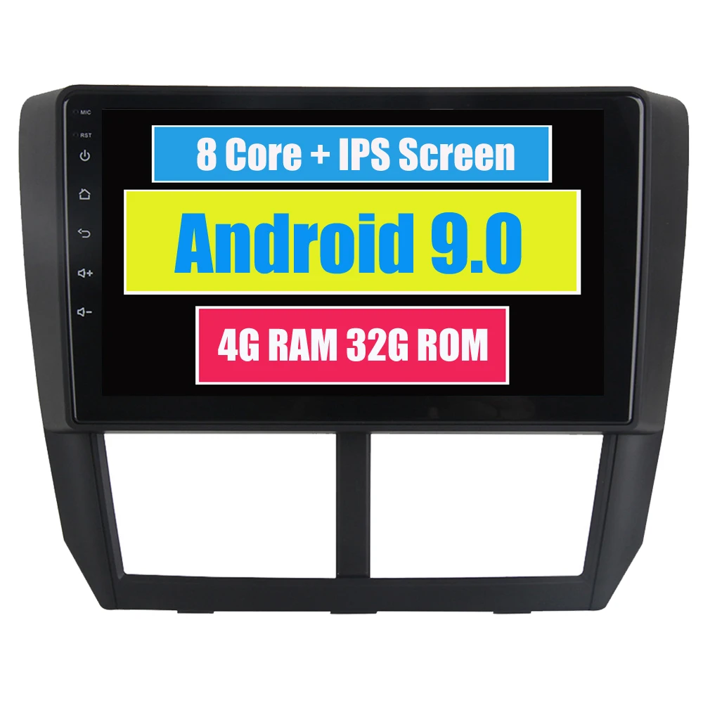 Android 9,0 Автомобильный мультимедийный плеер для Subaru Forester Impreza 2008-2012 Авторадио Bluetooth Радио Стерео навигация головное устройство