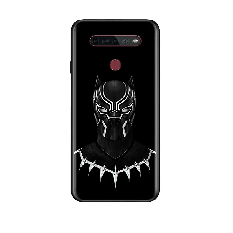 

Marvel Avengers Black Panther Super Hero For LG G8 G8S G8X V30 V30S V40 V50 V50S V60 Q60 ThinQ 5G TPU Silicone Black Phone Case