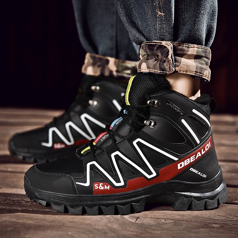 Зимняя Мужская Уличная обувь для взрослых теплая Удобная Нескользящая