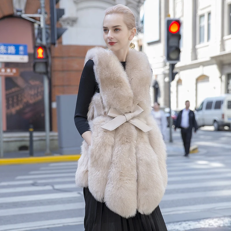 Rf0251 жилет из натурального меха женский лисьего Новое поступление 2018 зимняя
