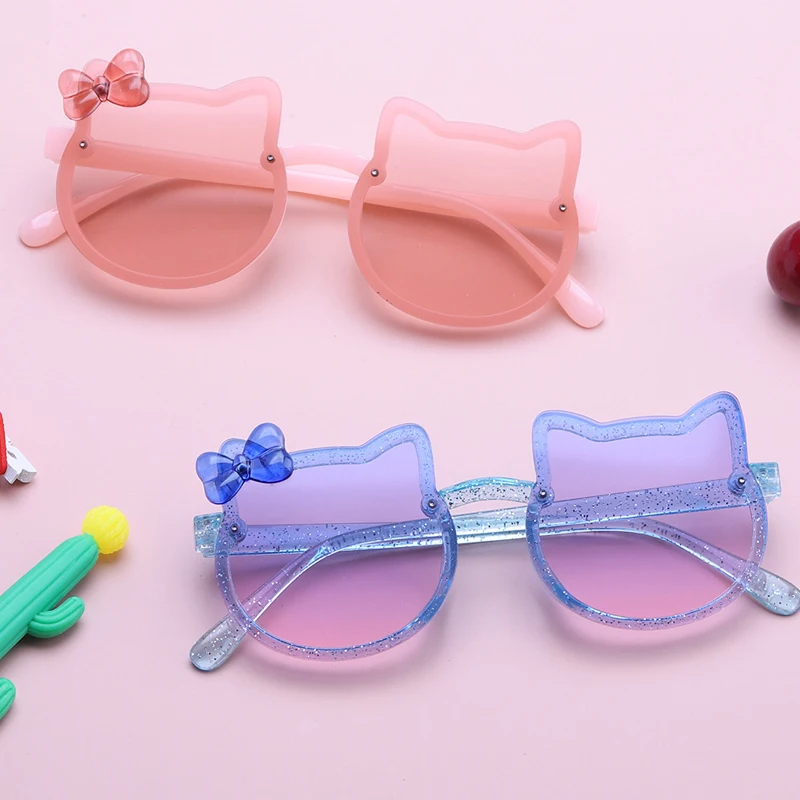 

Children Sunglasses Cat Blue Pink Glasses Girls Cute Kids Eyeglasses Colored Lenses Boys Baby Shades Vogue Trends 2021