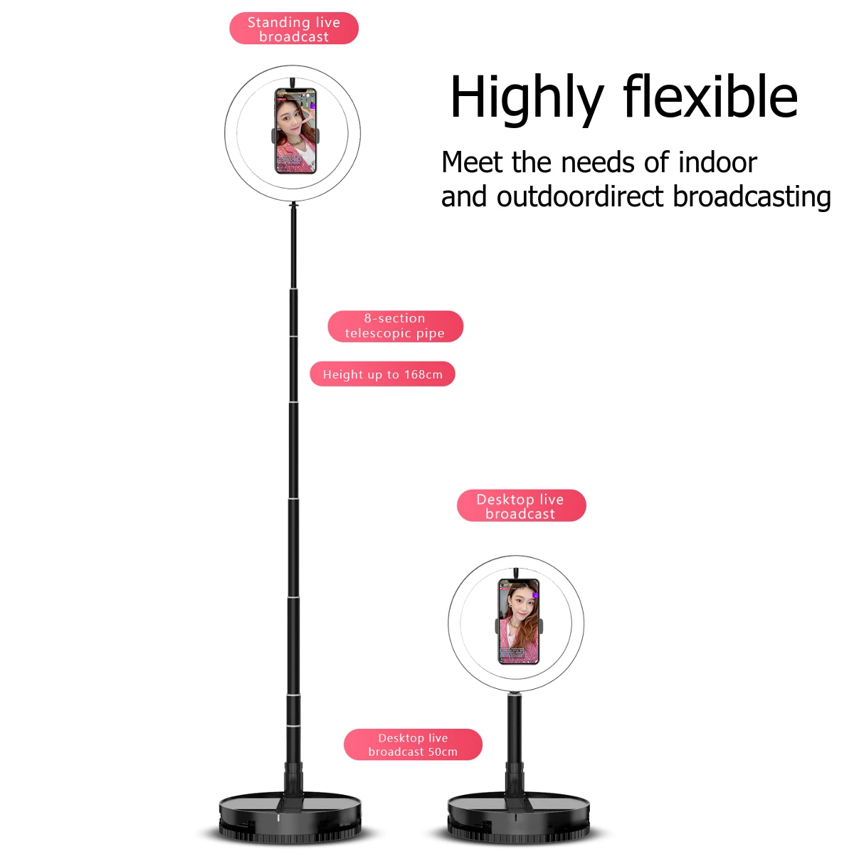 

10 Inch Selfie Ring Light Phone LED Camera Ring Lamp Photography USB Dimmable With Holder for Makeup Youtube