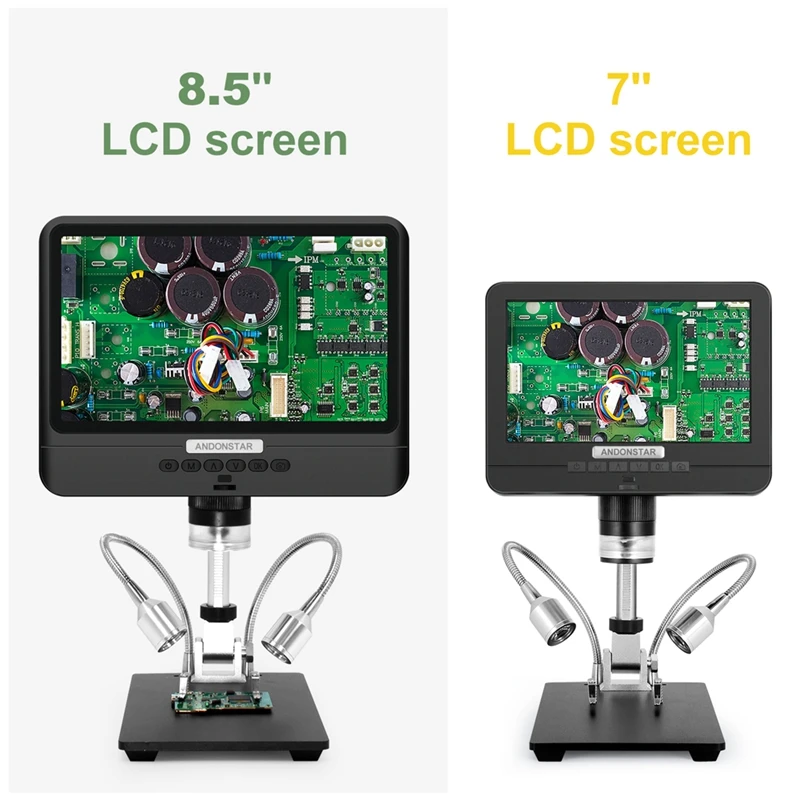 8 5 lcd screen digital microscope 5x 260x electronic video microscope phone repair soldering magnifier adjustable metal stand free global shipping