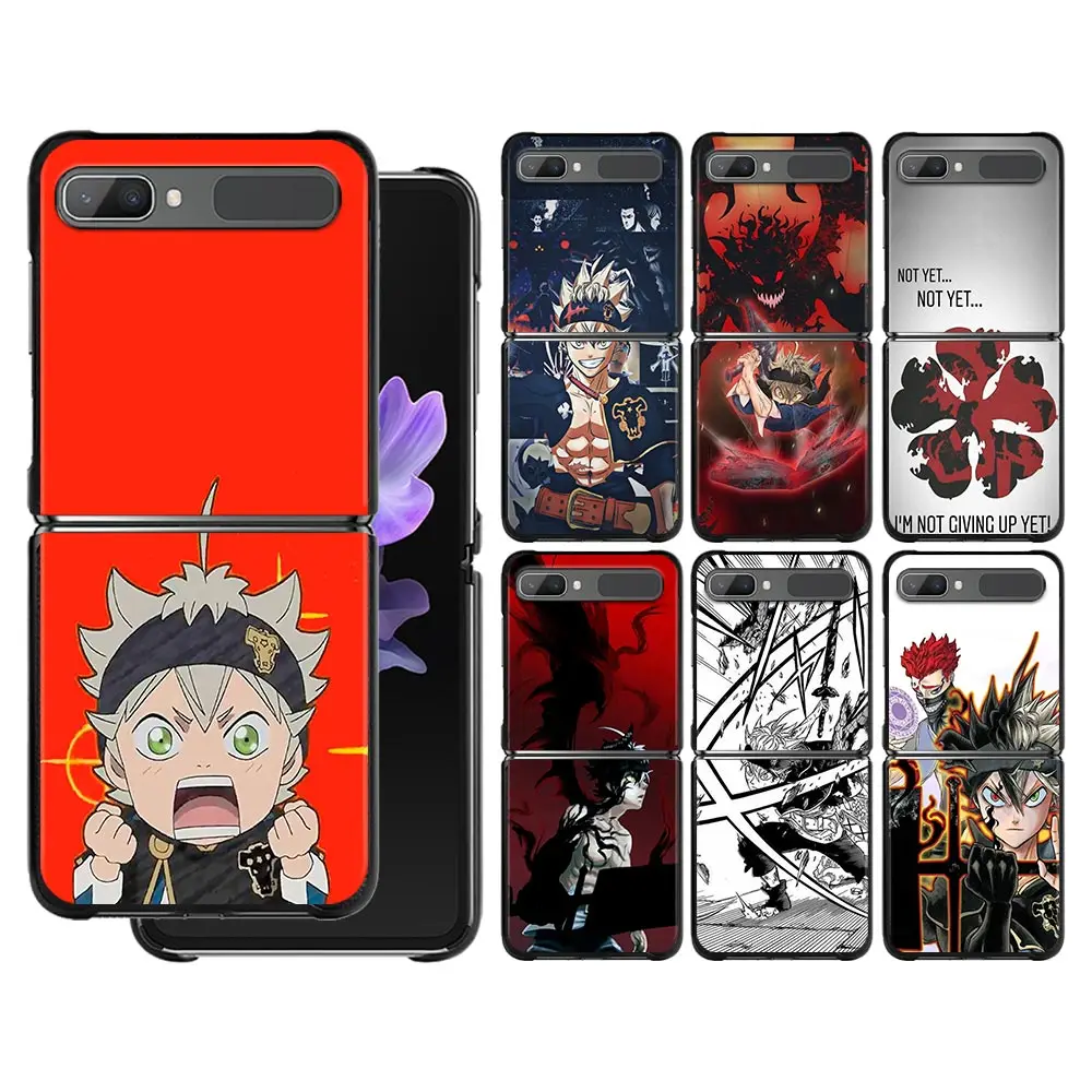 

Phone Case For Samsung Galaxy Z Flip3 z flip 3 5G PC Cases for Samsung Z Flip Cover Black Hard Fundas Black Clover Anime Asta