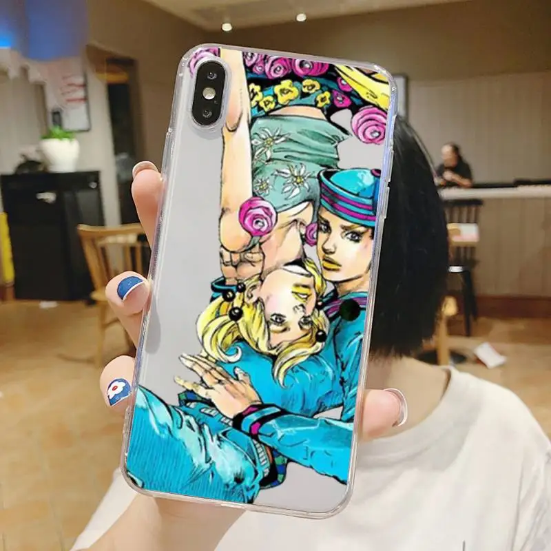 

anime JOJO Bizarre Adventure Japan Phone Case Transparent soft For iphone 5 6 7 8 11 12 s c se plus mini x xs xr pro max shell