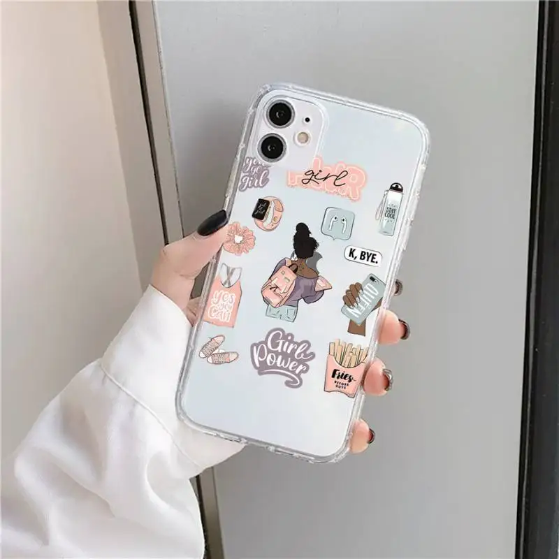 

US Stamp label leopard print girlfriends Phone Case Transparent for iPhone 11 12 mini pro XS MAX 8 7 6 6S Plus X 5S SE 2020 XR