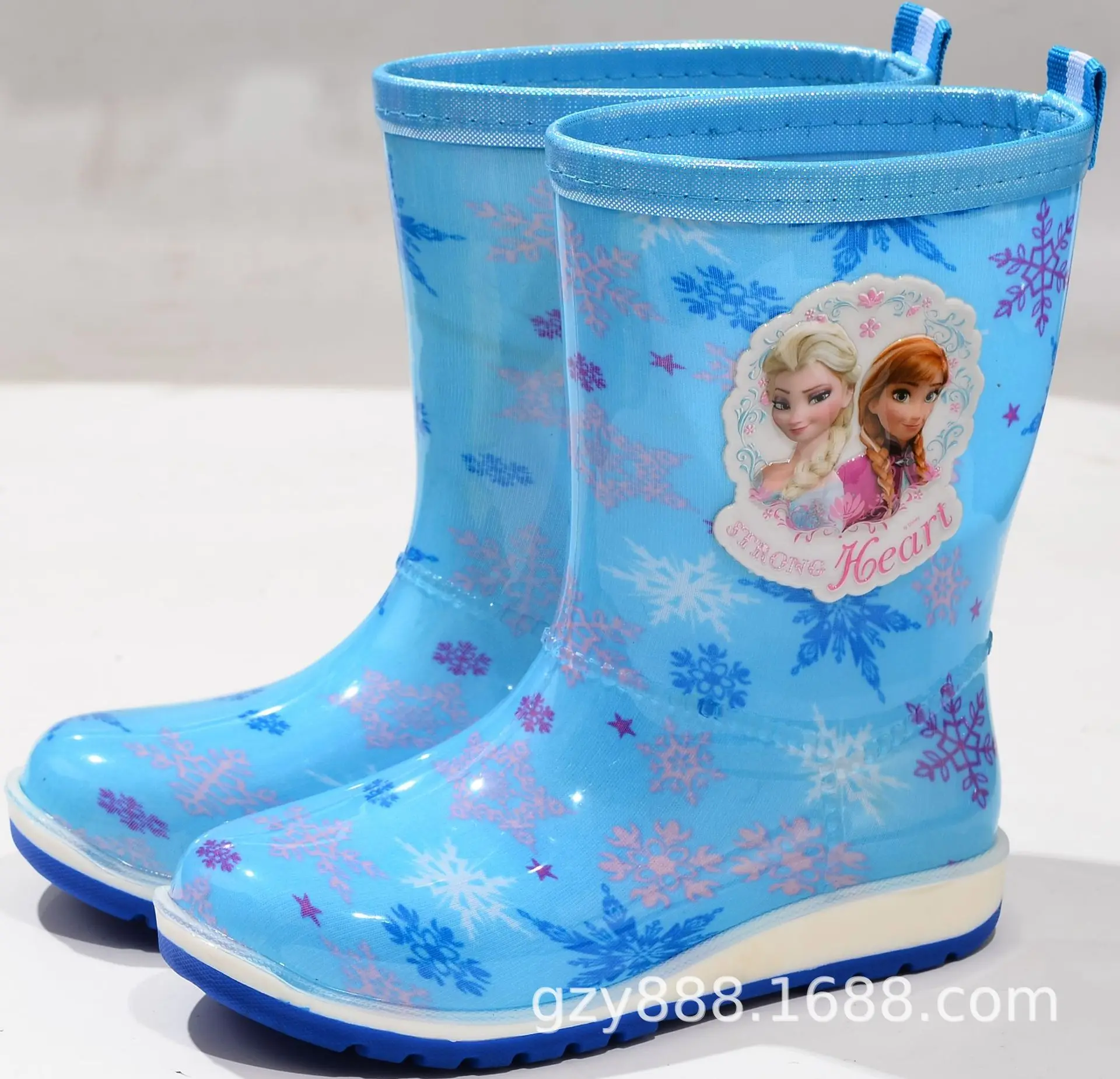 Disney-Botas de lluvia para niños y niñas, zapatos antideslizantes de tubo medio, Mickey, Minnie, frozen