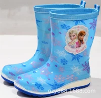 disney childrens rain boots mickey minnie frozen car boys and girls sports soles edging non slip mid tube rain shoes