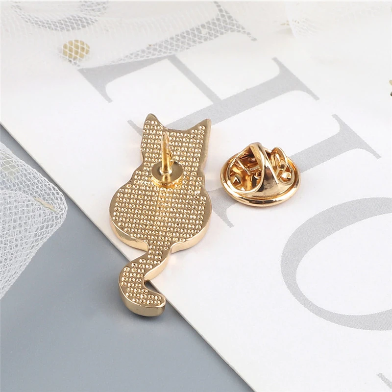 Черная ведьма кошки эмалированная булавка пользовательский фаза Луны